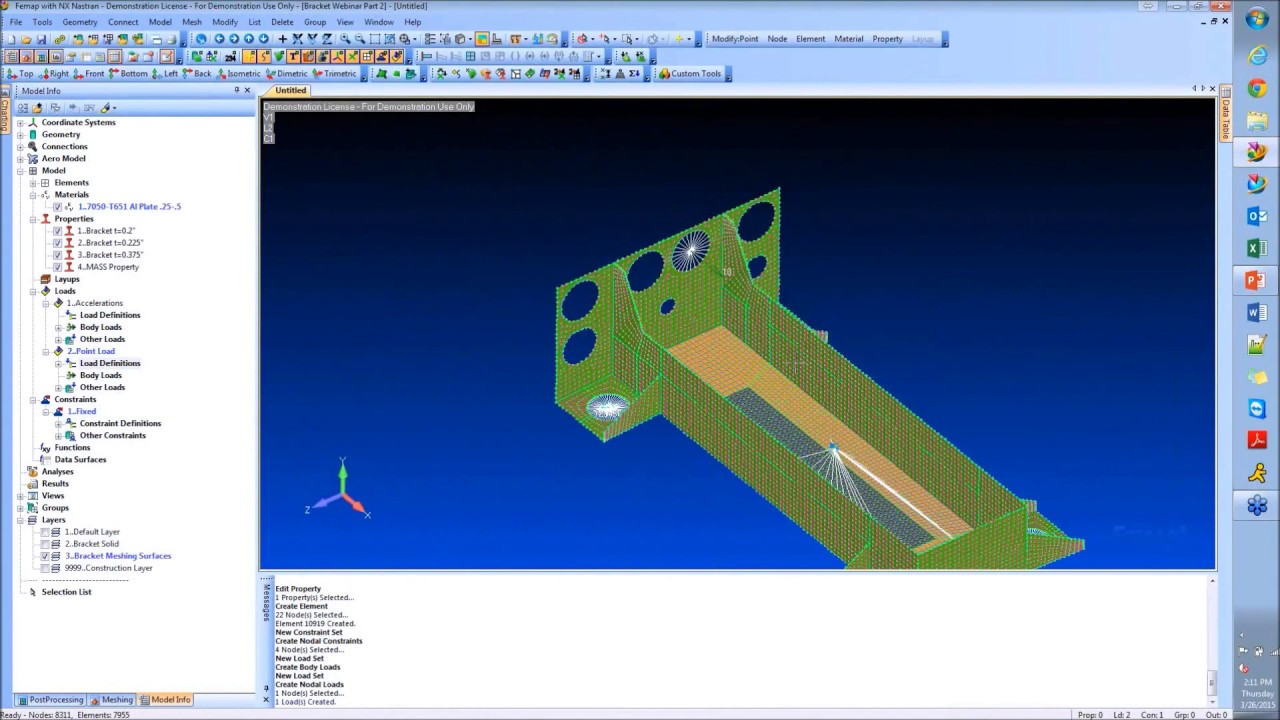 Подготовка и анализ модели в FEMAP с помощью NX Nastran
