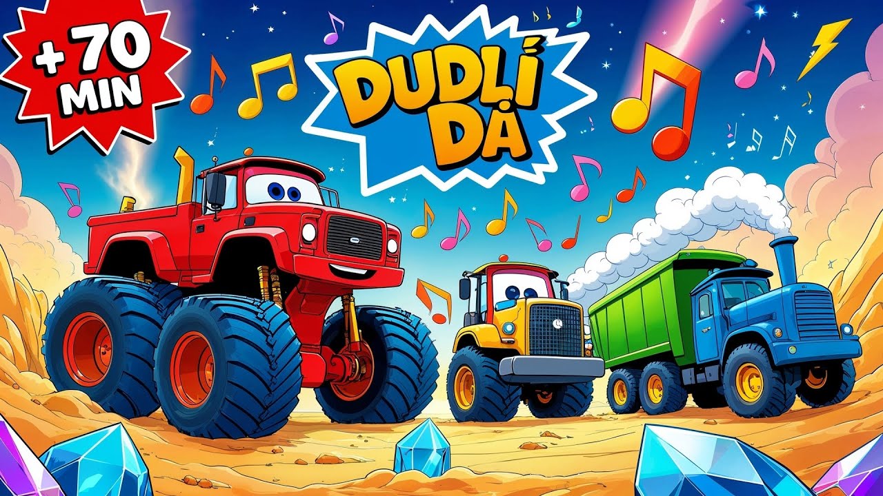 Mega mix strojů pro děti 🚂🚜🚗🚚 | +70 minut | Písničky pro děti