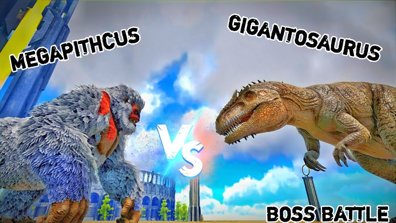 MEGAPITHCUS Boss VS GIGANTOSAURUS WILD Boss Fight | ARK Dino's Battle | DINOW∆RLD |
