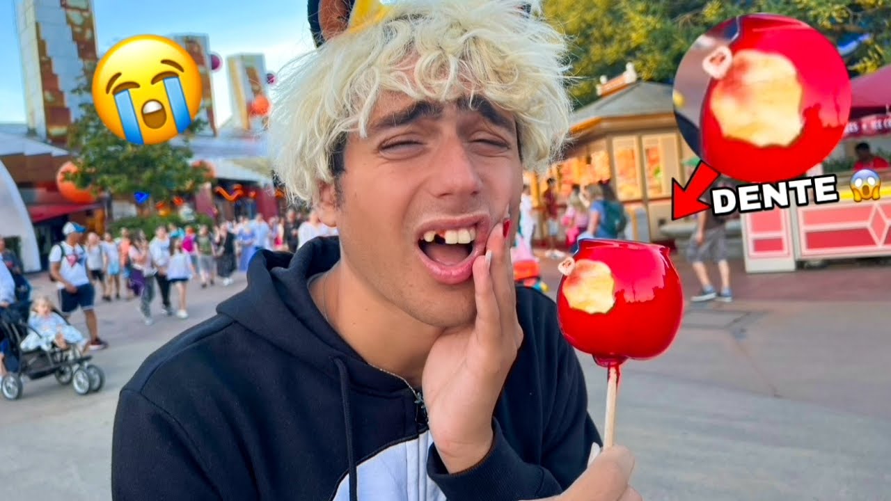ANTO SI ROMPE UN DENTE MENTRE MANGIA UNA MELA CARAMELLATA A DISNEYLAND!!! *si fa male*