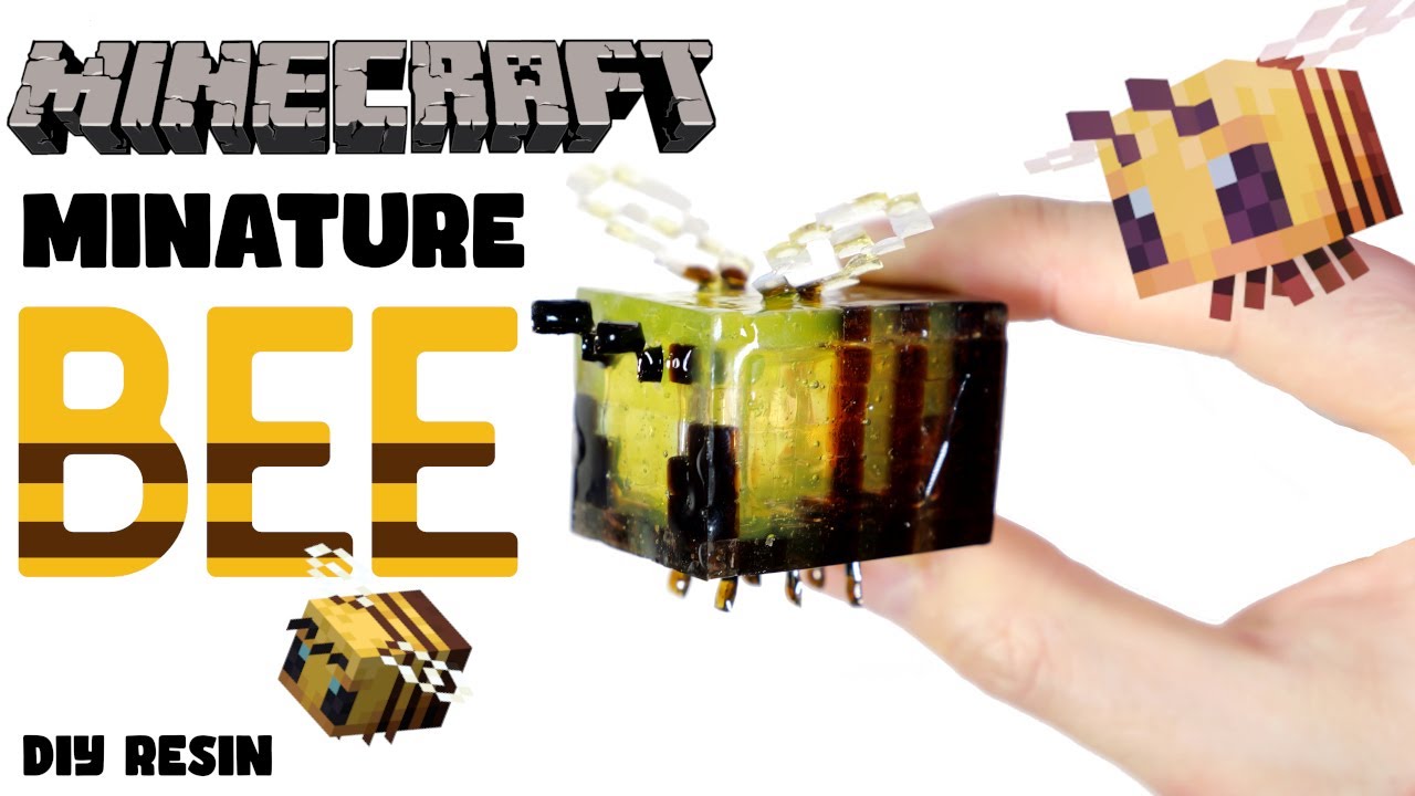 How to DIY Miniature Minecraft Bee Pixelated Figure Resin Tutorial