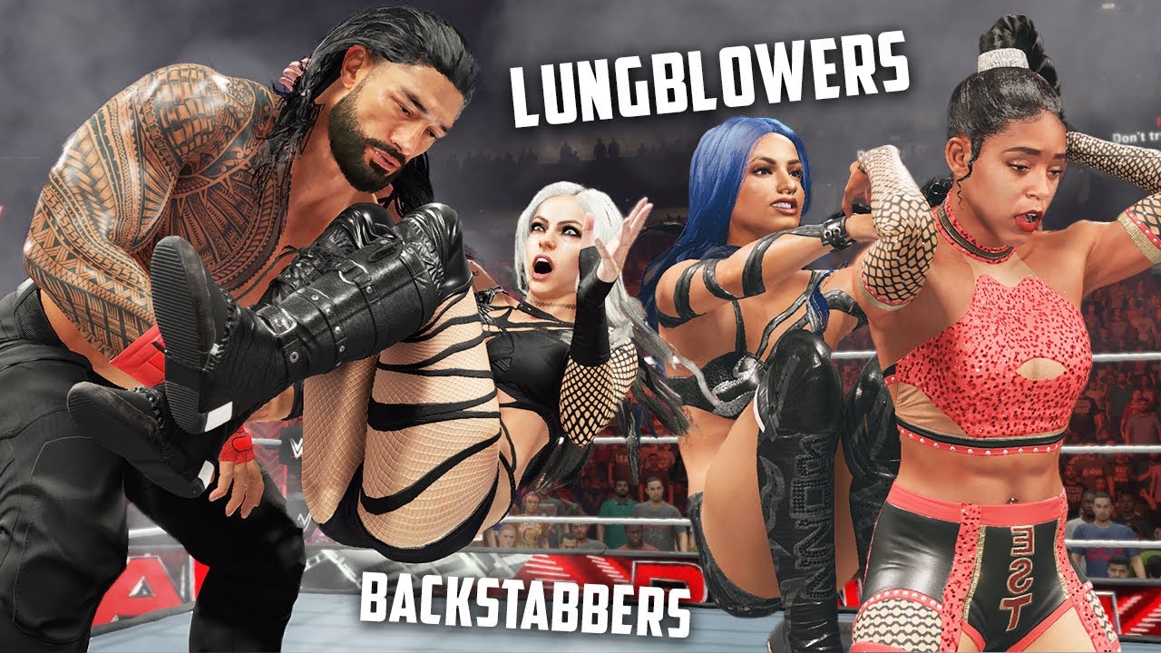 Все вариации приёмов «Lungblower» и «Backstabber» в WWE 2K23 (более 20 приёмов)