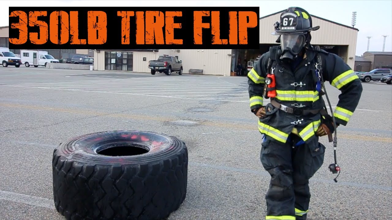 #firefighter FIREFIGHTER FLIPS 350LB TIRE WITH EASE FOR HIIT CARDIO | BURN FAT AND BUILD MUSCLE
