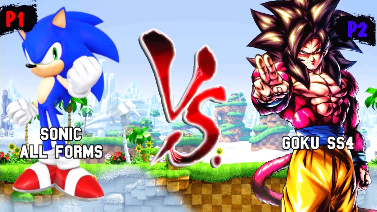 Sonic all forms VS Goku SS4 I Sonic Battle JUS MUGEN v4