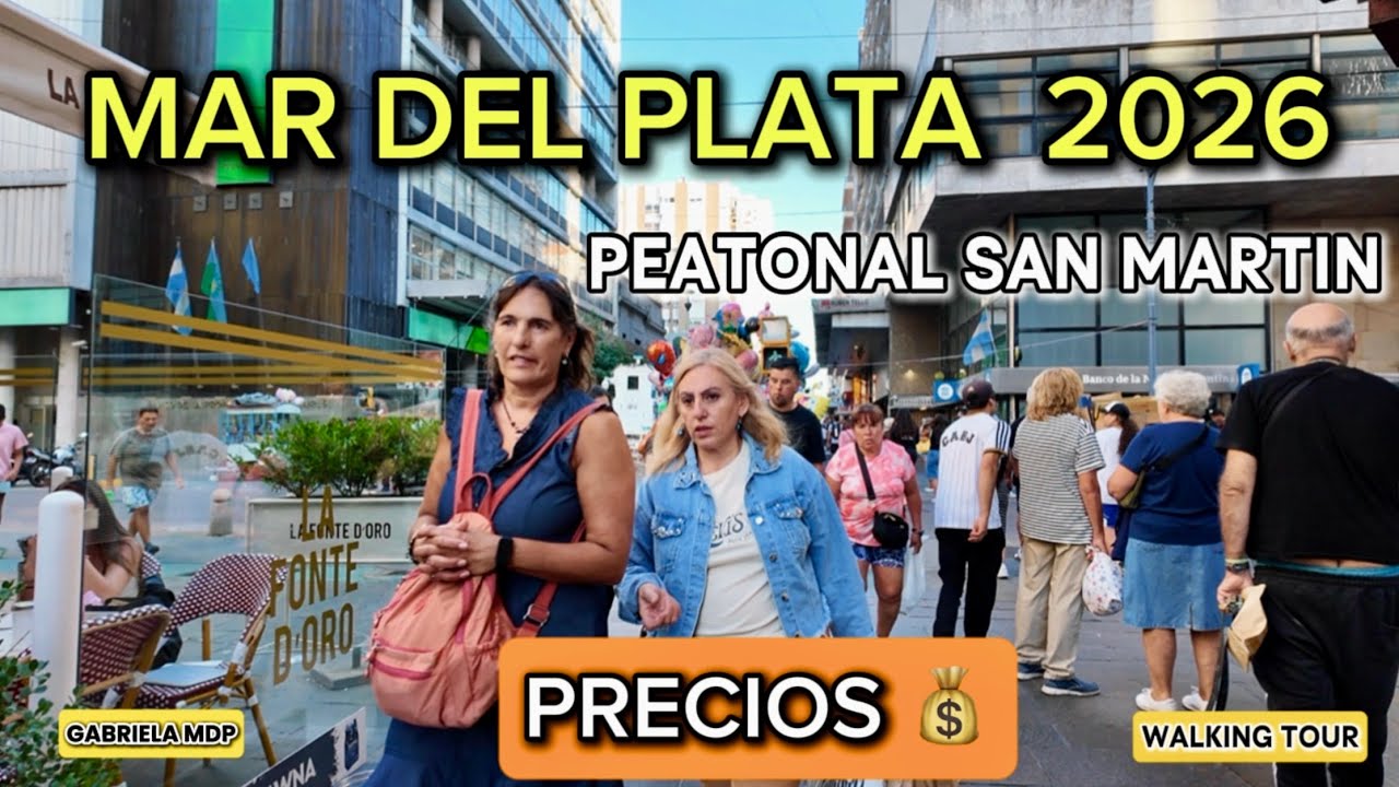 🚶PASEO PEATONAL SAN MARTIN 💰PRECIOS TEMPORADA 2026 en Mar del Plata 🛍️