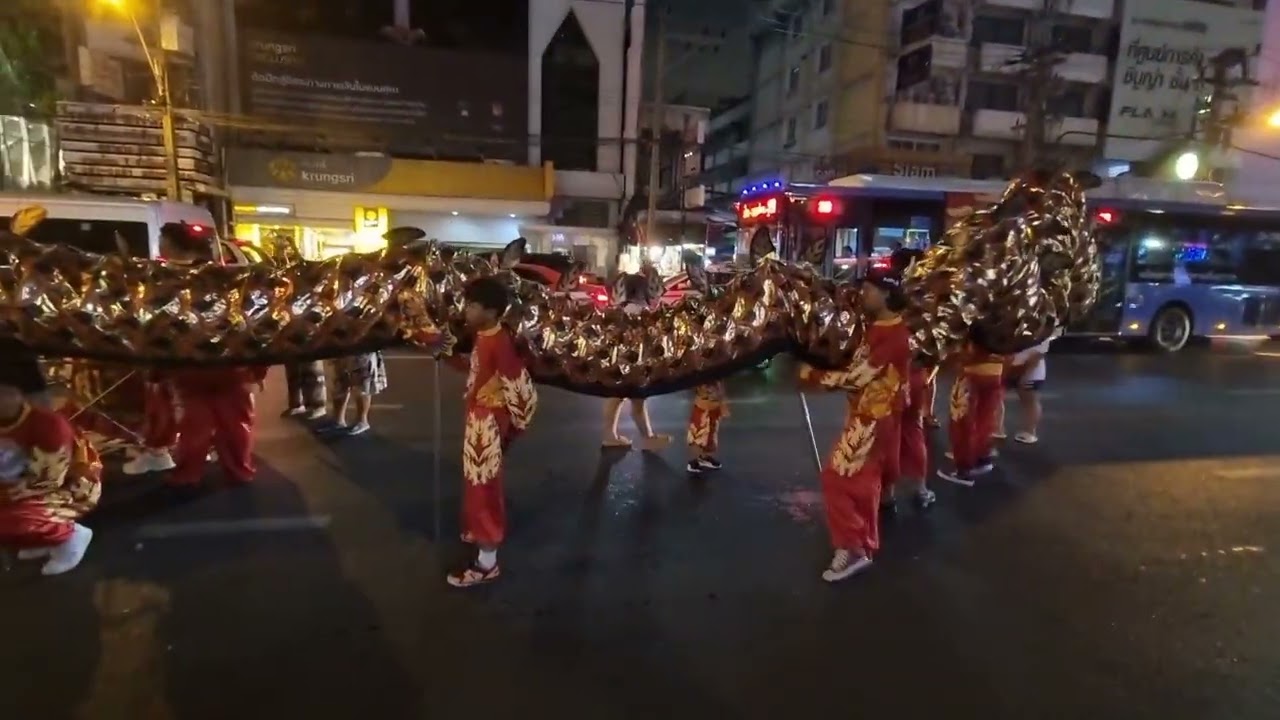 Lion Dance  prosession in Bangkok December 8 2023 Thailand