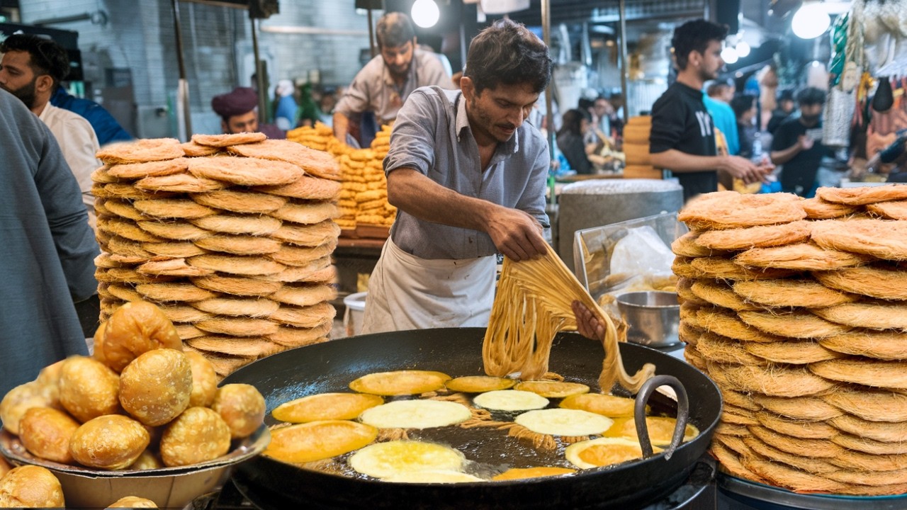 PAKISTANI STREET FOOD: BASHIR PHENI MAKING! | PAKISTAN STREET FOOD SPECIAL KHAJLA PHENI RECIPE