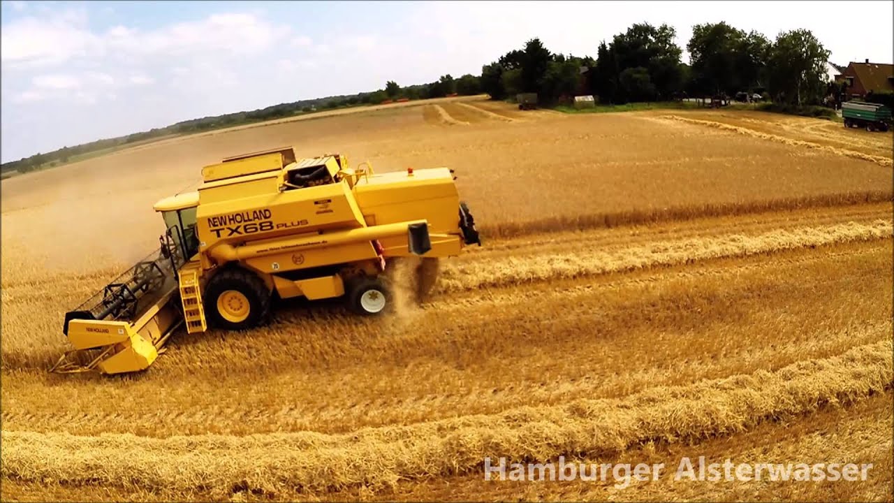 Grain Harvest Germany 2014 New Holland TX66 Combine DJI Phantom 2