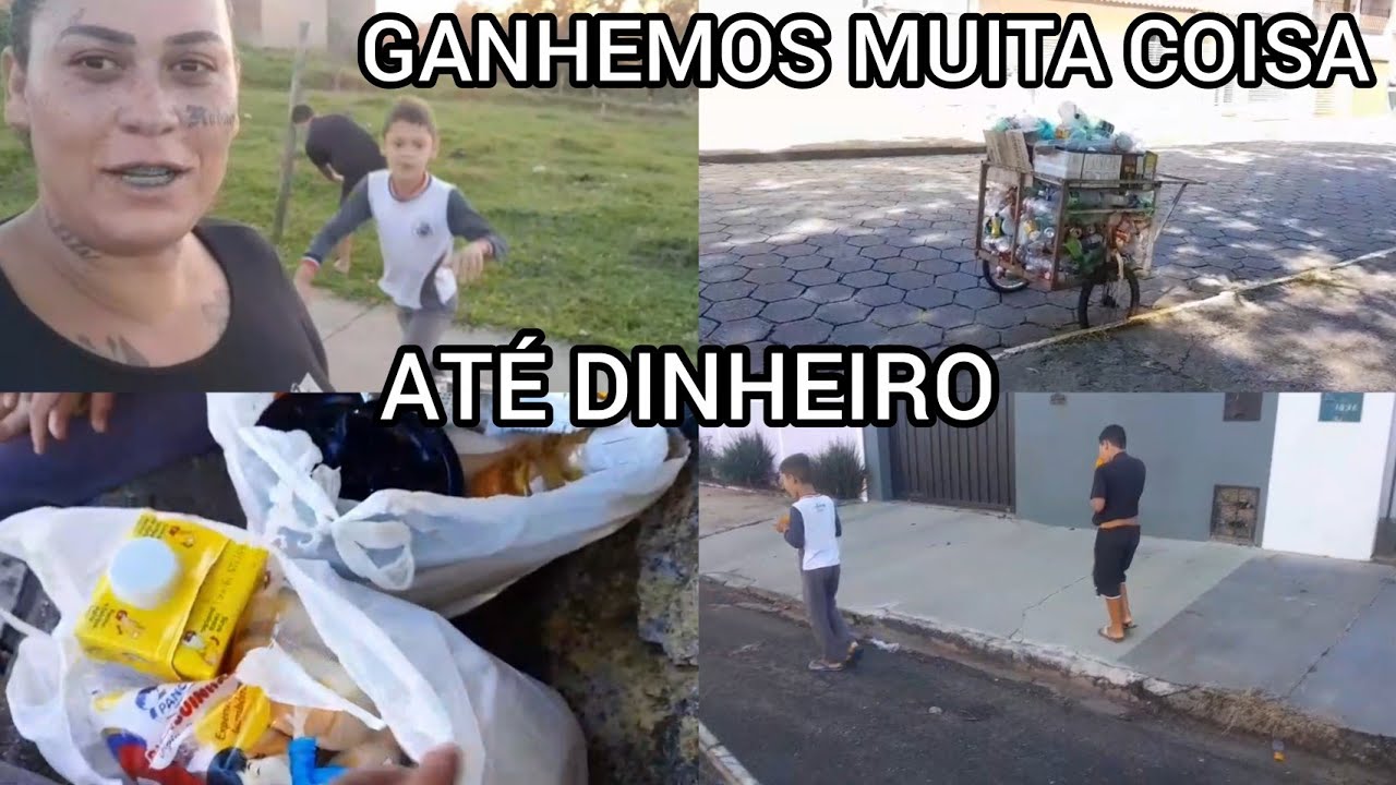 FOMOS  PEGAR RECICLAGEM//GANHAMOS DINHEIRO COMIDA/ E ACHEI MUITAS PANELAS 
