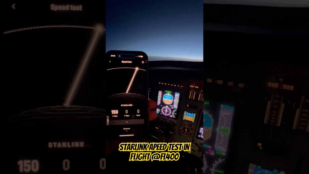 Starlink in the plane: speed test at 40.000 feet #aviation #kfeavia #kfe #starlink #starlinkonboard