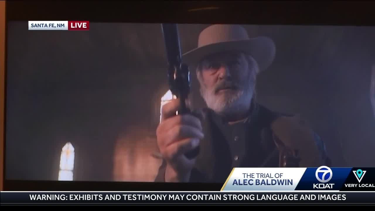 Defense attorneys show scene in which Alec Baldwin pulls gun in 