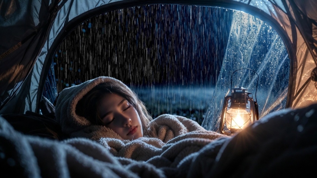 Heavy Rain Outside Tent 🌧️ – Deep Sleep Camping Rain Sounds All Night