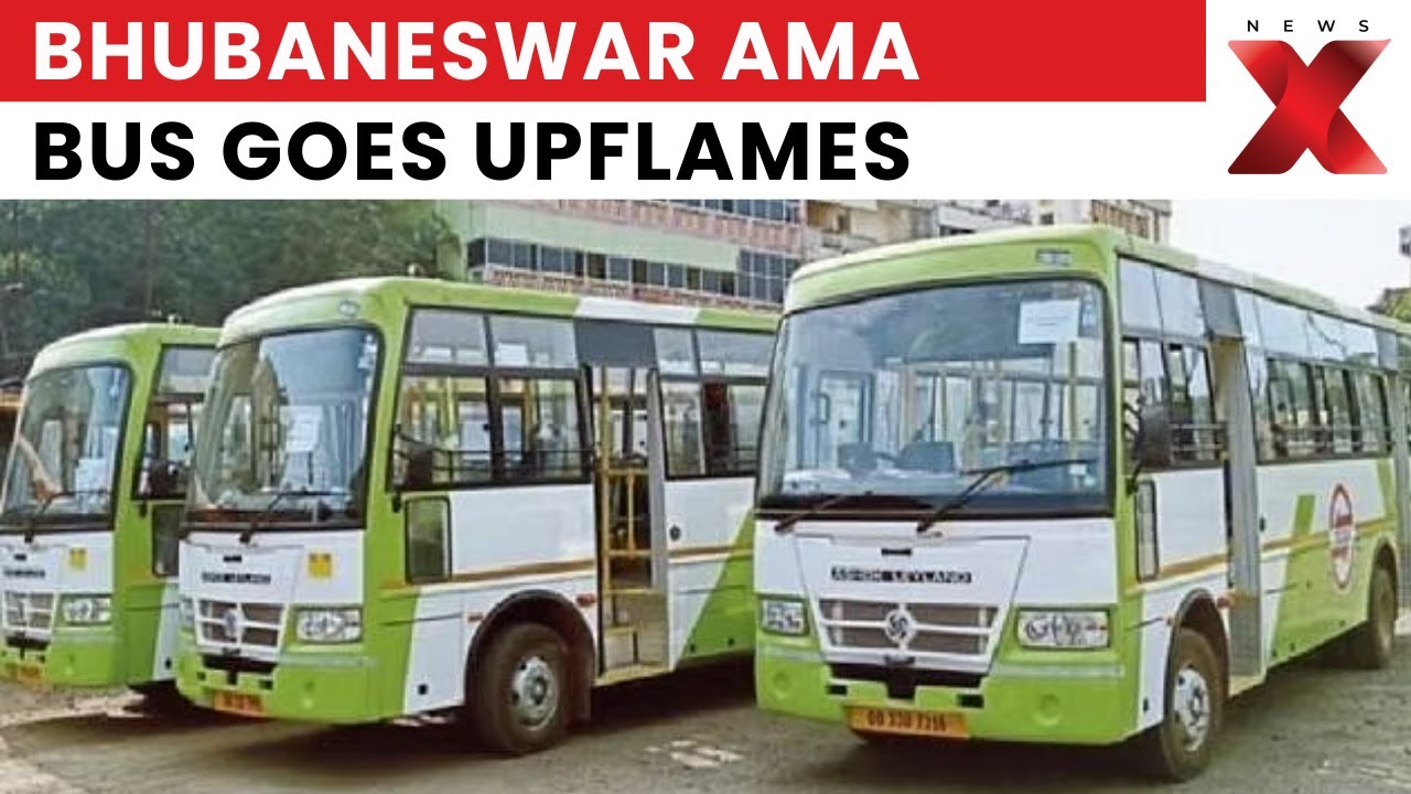 Odisha Fire: Fire Breaks Out in AMA Bus Near Kalinga Studio Chowk in Odisha