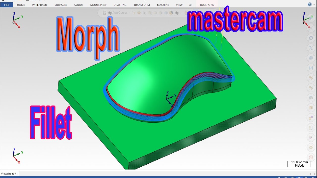 Mastercam Tips and Tricks 7: Fillet 3D surfaces on 3 axis milling using morph toolpath