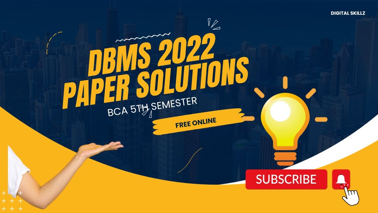 BCA 5th Semester Question paper solution// Dbms year 2022 #Digitalskillz #exam