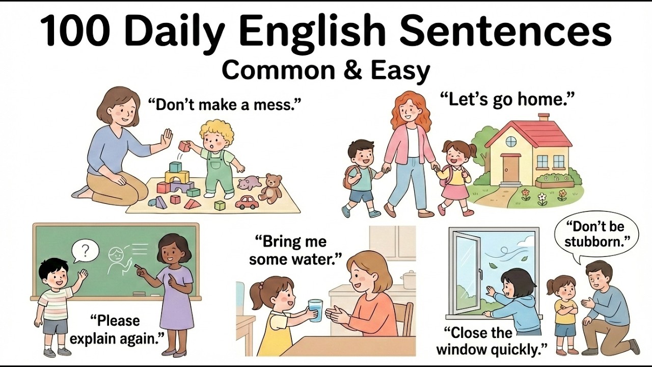 100 Common Daily Use English Sentences  | Learn Daily Kitchen English with Kids | English Speaking