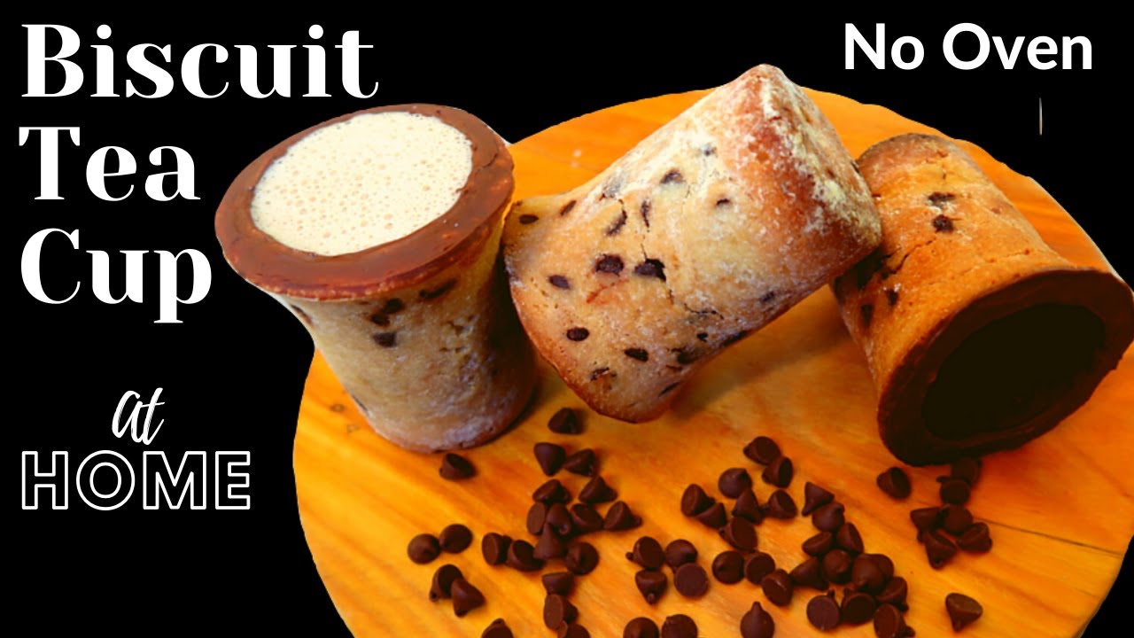 Biscuit Tea Cup At Home [Without Oven] | How To Make Biscuit Tea Cup | Trending Biscuit Tea