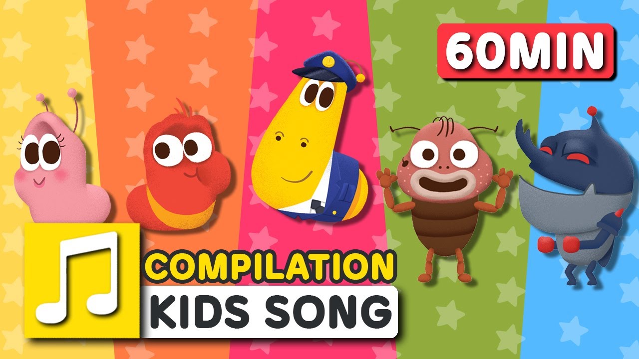 [Larva KIDS] WHEELS ON THE BUS and other songs from Larva KIDS | 27 English Kids Songs | 60 minutes
