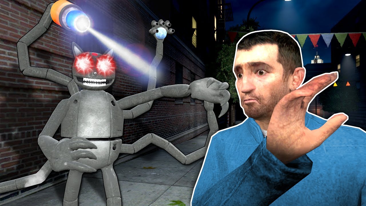 MECHA CARTOON CAT WANTS TO DESTROY ME! - Garry's Mod Gameplay