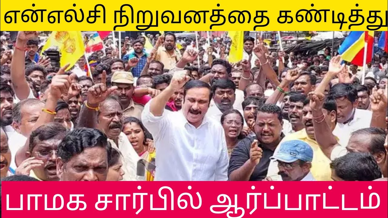 என்எல்சி நிறுவனத்தை கண்டித்து பாமக சார்பில் ஆர்ப்பாட்டம் l namakkal district l pallipalayam