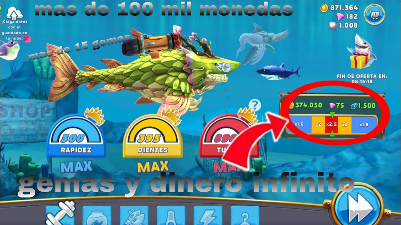 😱 Gemas y dinero “infinito” en Hungry Shark World | Brutal