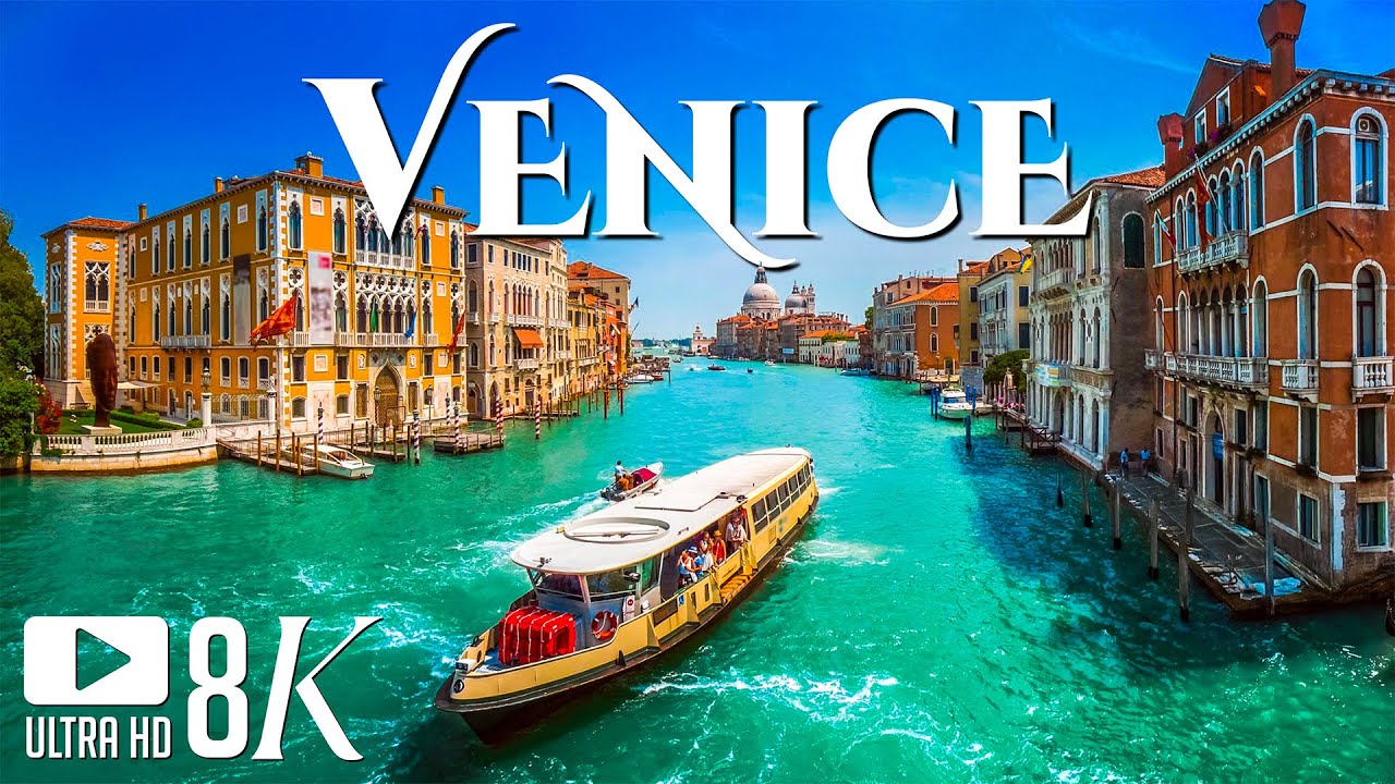 FLYING OVER VENICE 8K UHD | Music for Stress Relief | Nature Relaxation Ambient