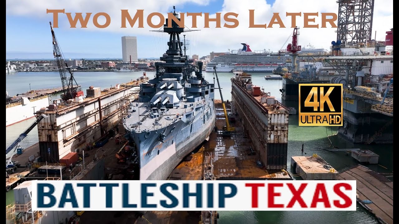 Battleship Texas USS Texas BB35 After Two Months Of Gulf Copper Dry Dock