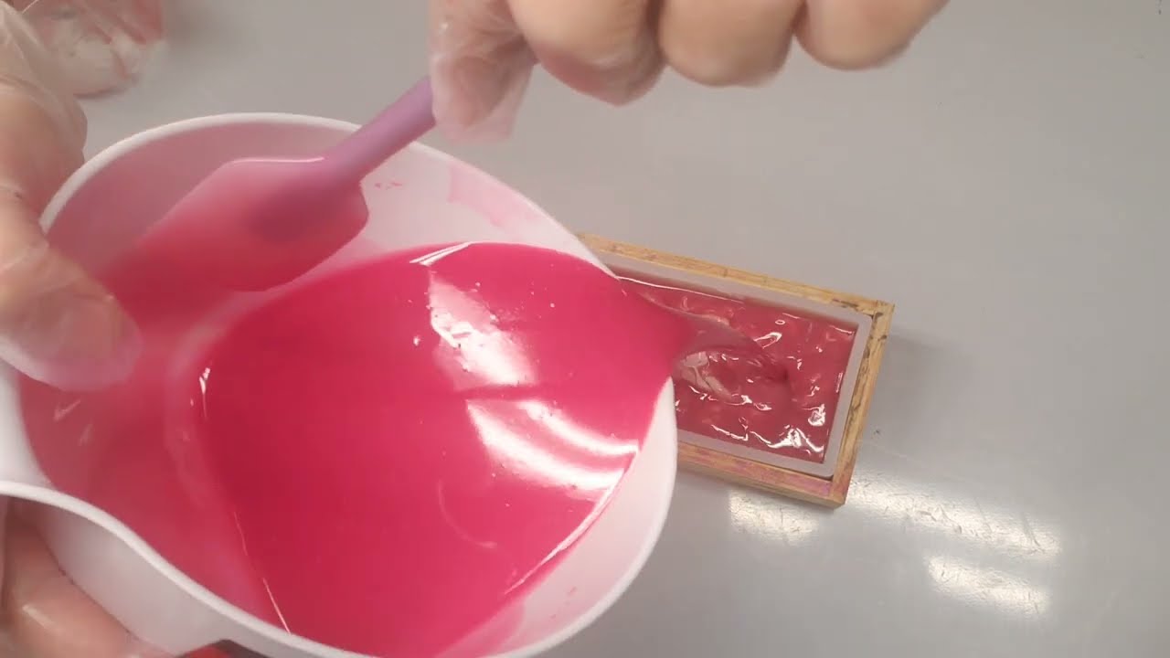 Cold process soap making, Valentine's day soap, Rose Quartz Soap, with crystal on top