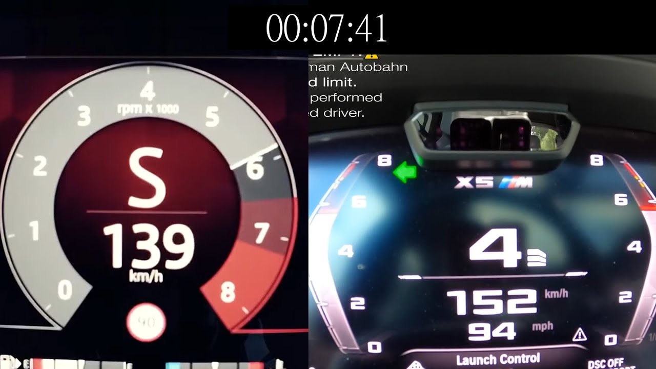 Range Rover Sport SV vs. BMW X5M Competition (0-200 kph Acceleration Battle)