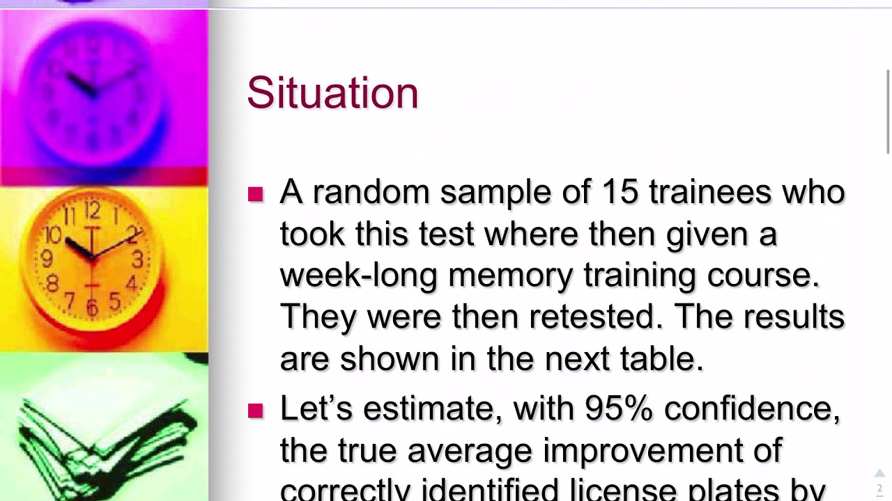 Matched Pairs t-Interval