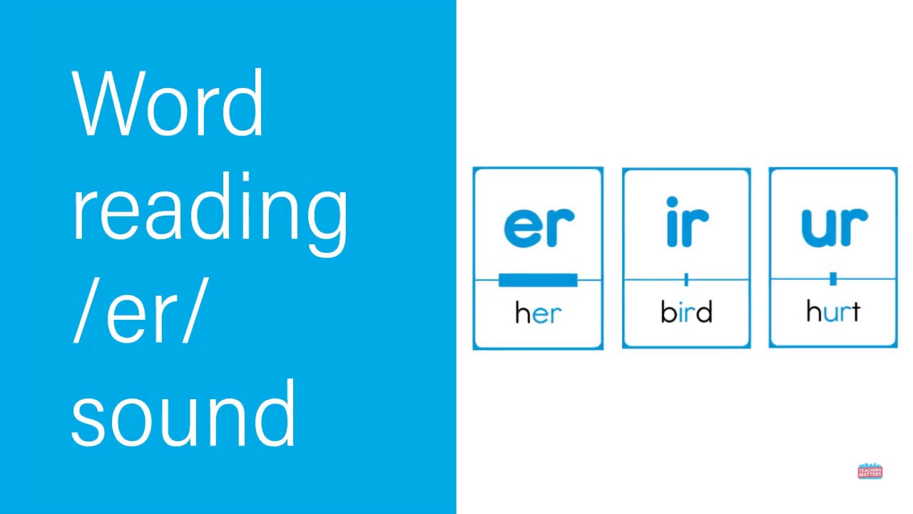 Word reading /er/ sound spelled er, ir, ur