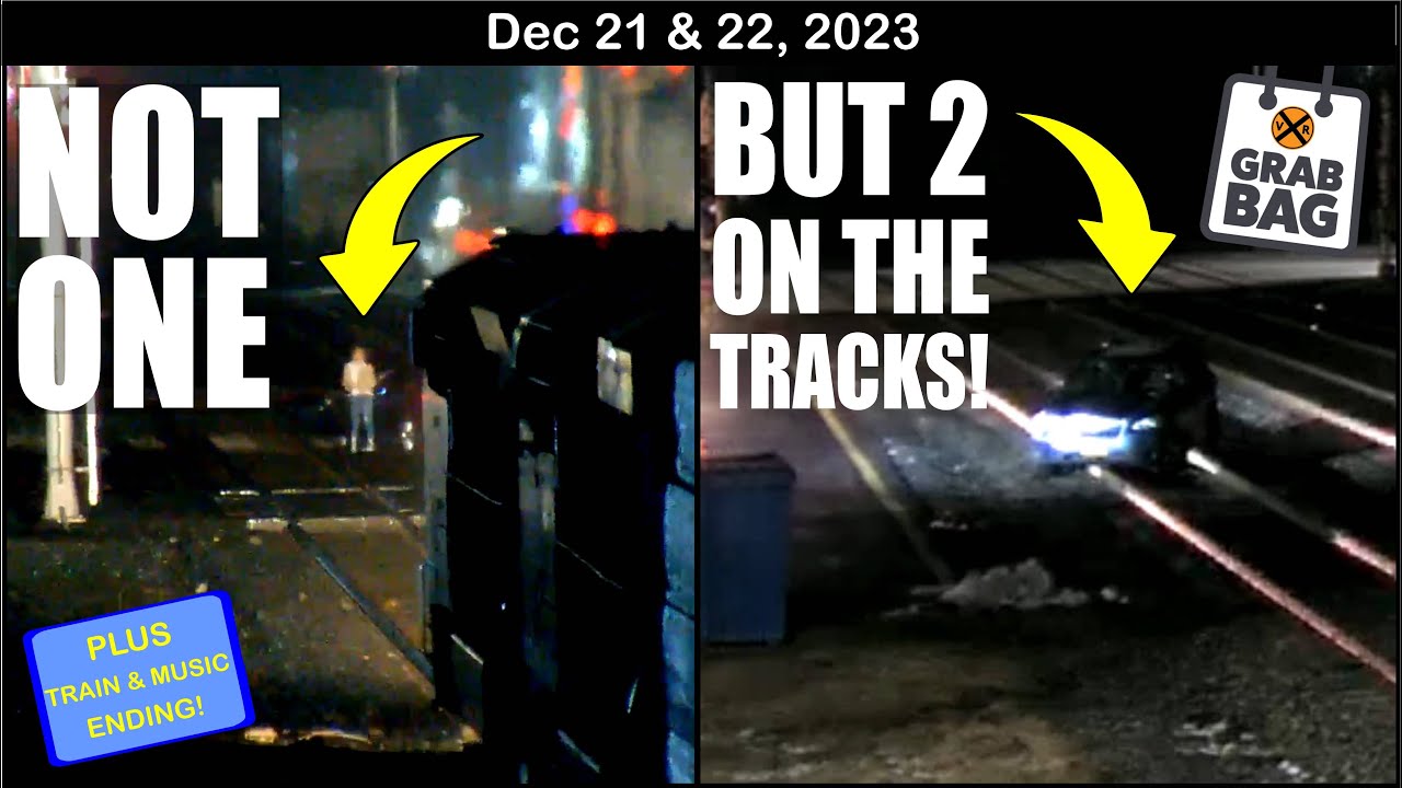 NOT 1, BUT 2 CARS ON THE TRACKS! CROSSING GATE KNOCKED DOWN! 3-WAY & MUSIC VID