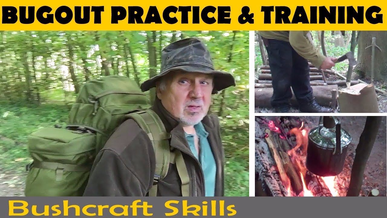 Bugout And Bushcraft Skills Practice - Bug Out Training For Preppers - Relaxed Wild Camp Prepping