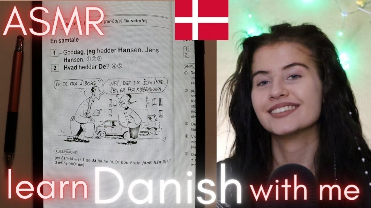 ASMR learn DANISH with me 🇩🇰 / DANISH FOR BEGINNERS (soft spoken) tracing, show&tell 😴💤