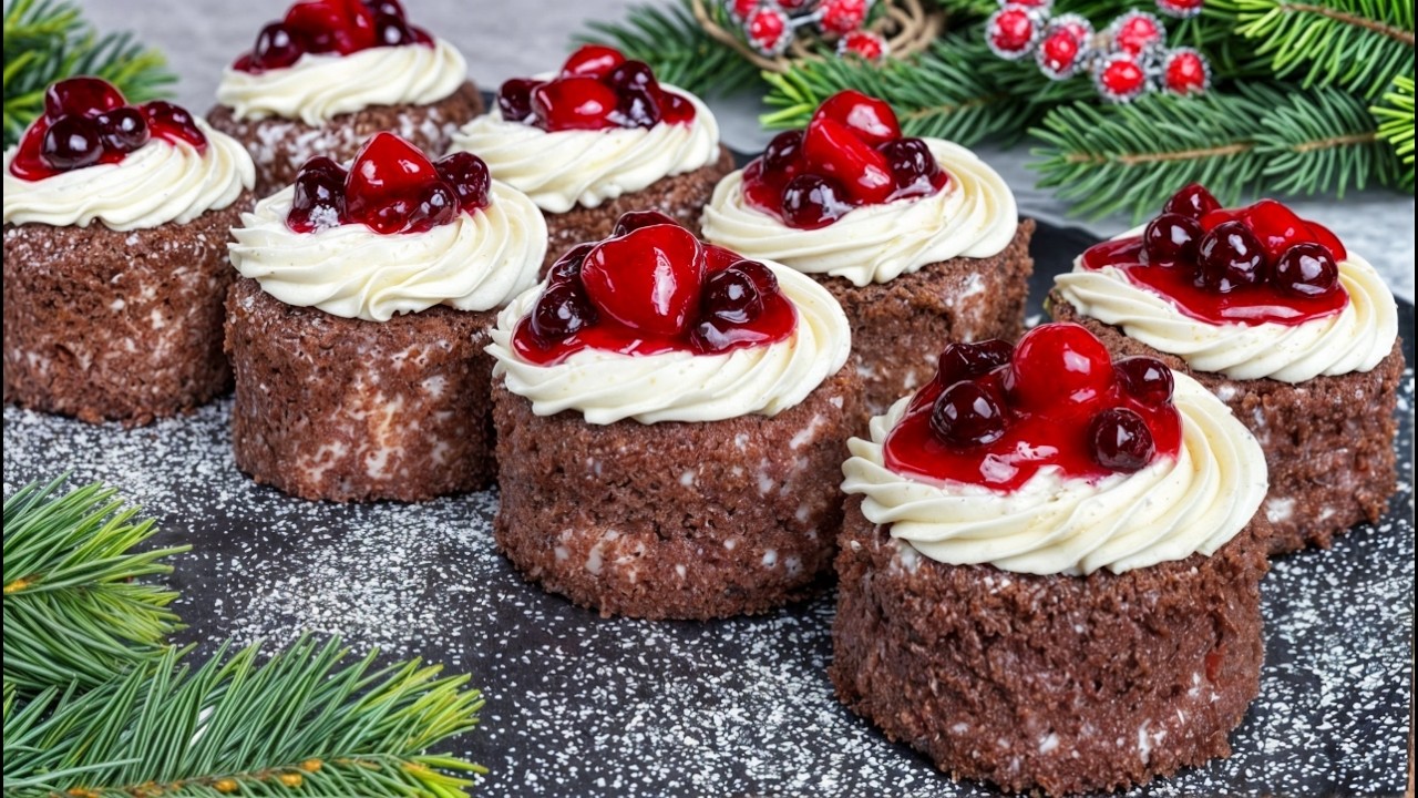 🎄🎂Лучший десерт на Рождество! Десерт за 15 минут. Вкусный рецепт для всей семьи.