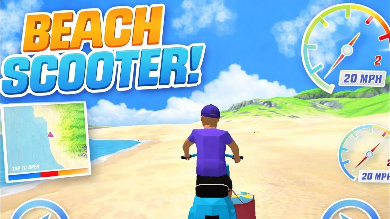 Beach Scooter Gameplay 🔥 | Crazy Beach Ride & Stunts 🏖️ Scooter Game Adventure#viral #scooter 