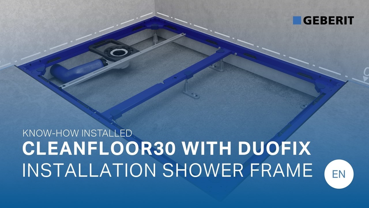 Geberit CleanFloor30  with Duofix installation frame for shower
