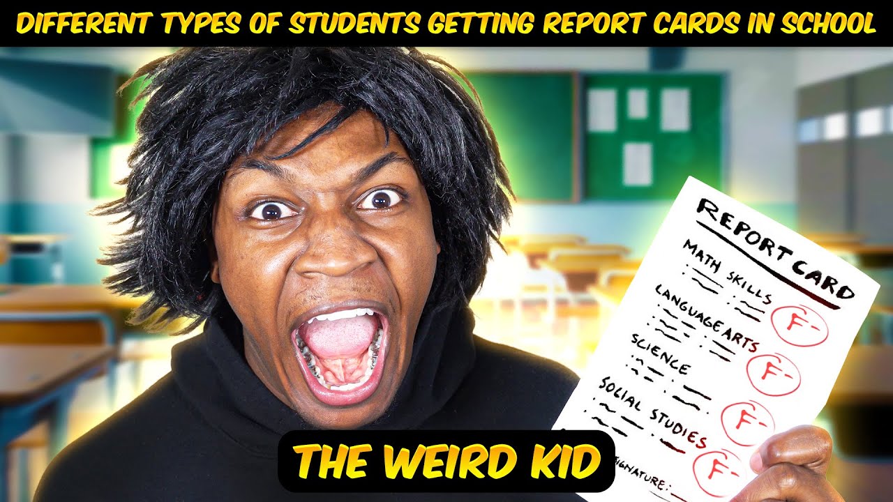 Different types of Students Getting Report Cards in School