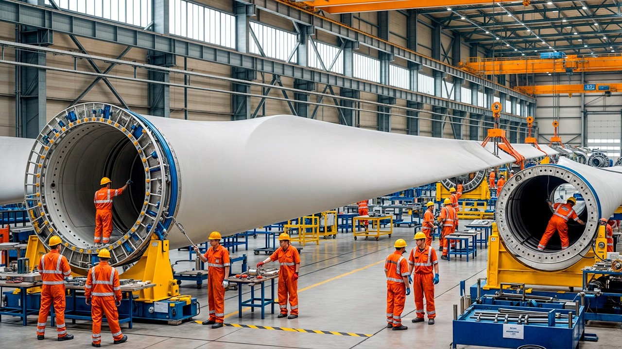 360-FOOT BEAST: How Giant Wind Turbine Blades are Made (Carbon Fiber Secret)