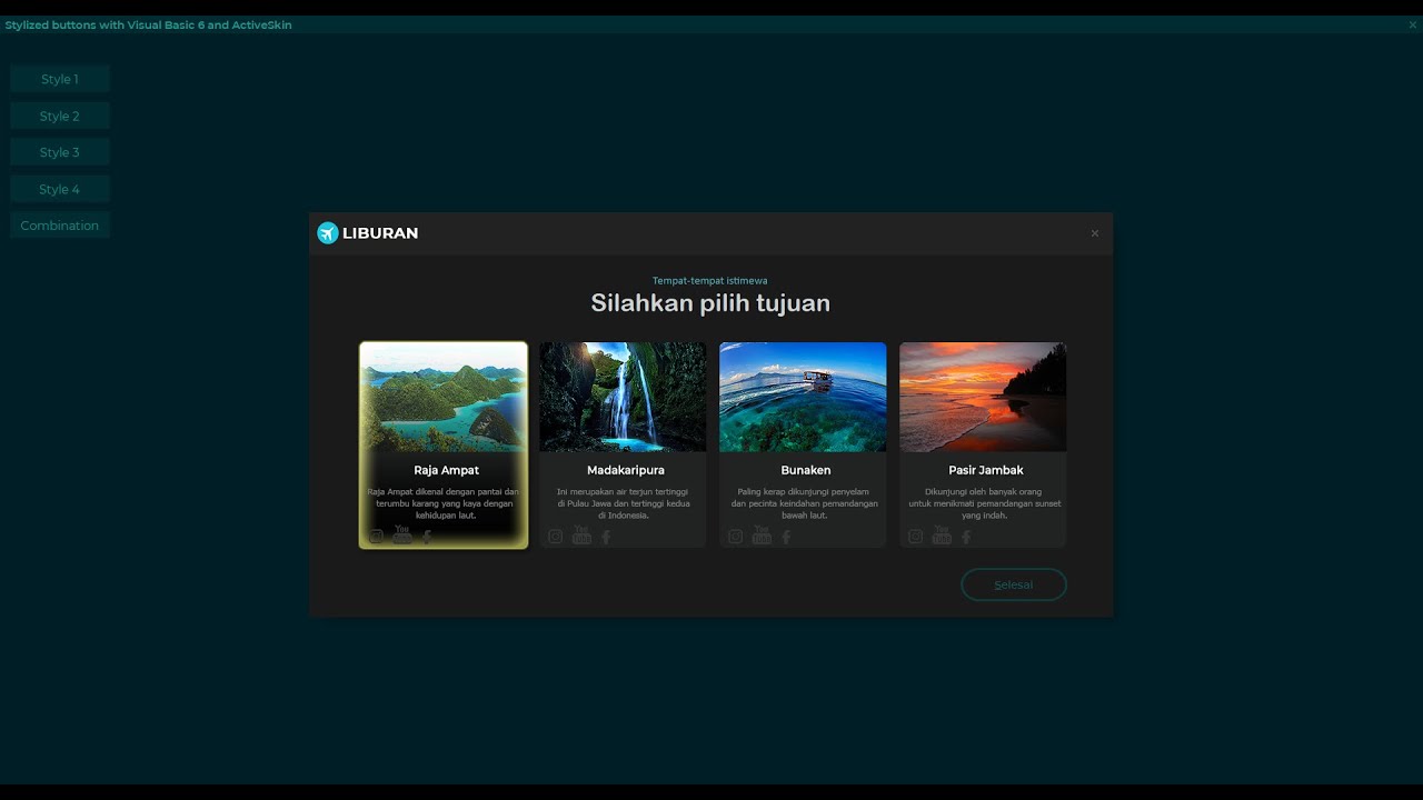 VB6 Tutorial - VB6 Modern UI and unlimited styled buttons with ActiveSkin