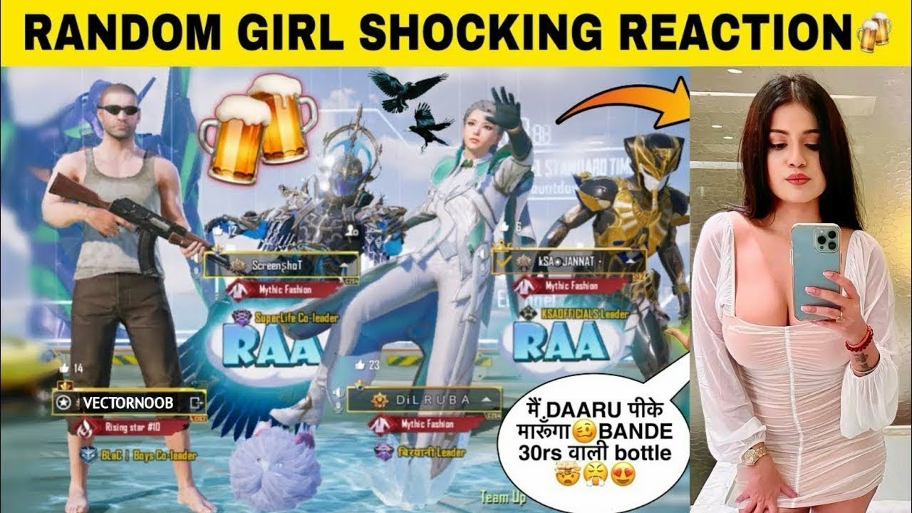 RANDOM GIRL SHOCKING REACTION | #noobprank s1 s2 s3 s4 #battlegroundsmobileindia