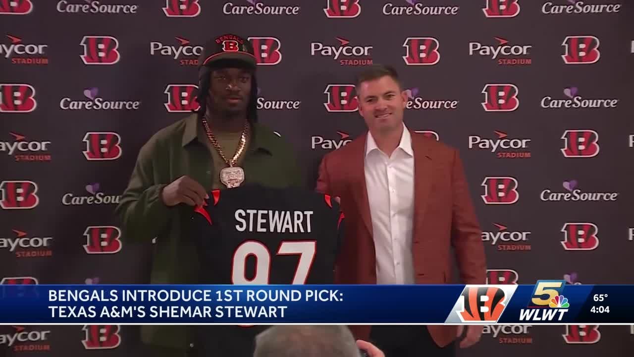 Shemar Stewart meets with media after being selected by Bengals