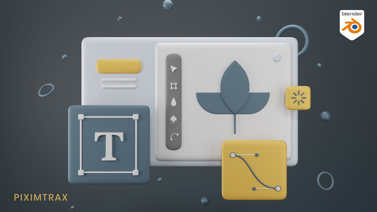 Graphic design 3d illustrations | 3d illustration tutorial blender | 3d illustration by piximtrax