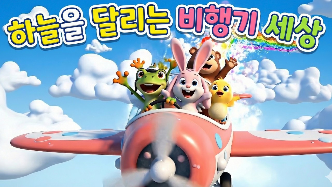 🎵 하늘을 달리는 비행기 세상 ✈️  신나는 유아동요  어린이 인기 비행기 노래  키즈송 모험 동요