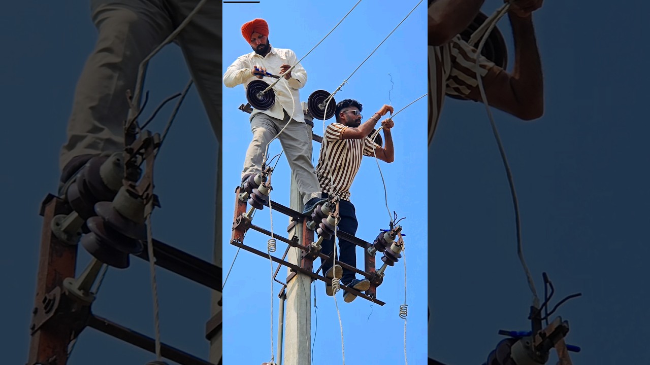ACSR conductor || Sagging || #ytshorts #lineman #shorts #electrician