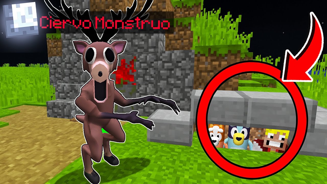 NOS ESCONDEMOS DEL CIERVO MONSTRUO DE 99 NOCHES EL BOSQUE EN MINECRAFT