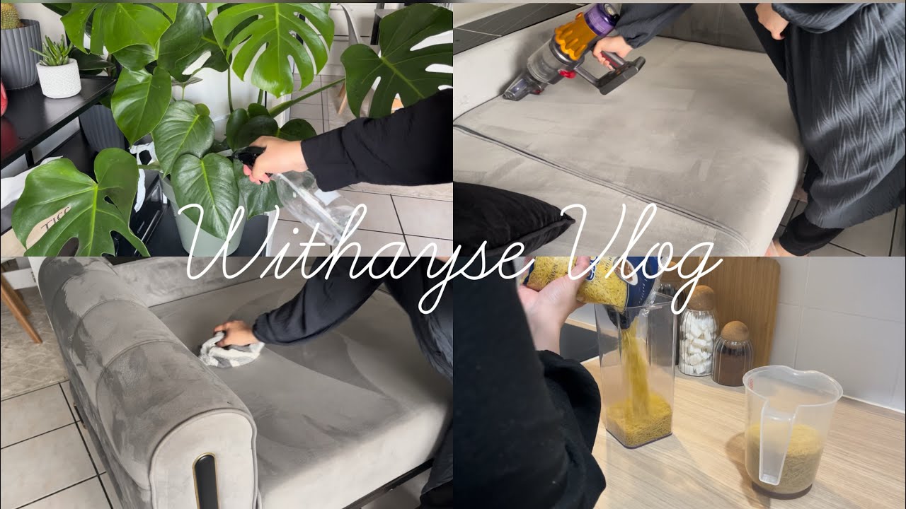 SESSİZ VLOG🌸 Salon temizliği 🧹,Eksilenleri Dolduralım 🛒Koltukları Silelim🧽,Çiçek Köşem🌿❤️