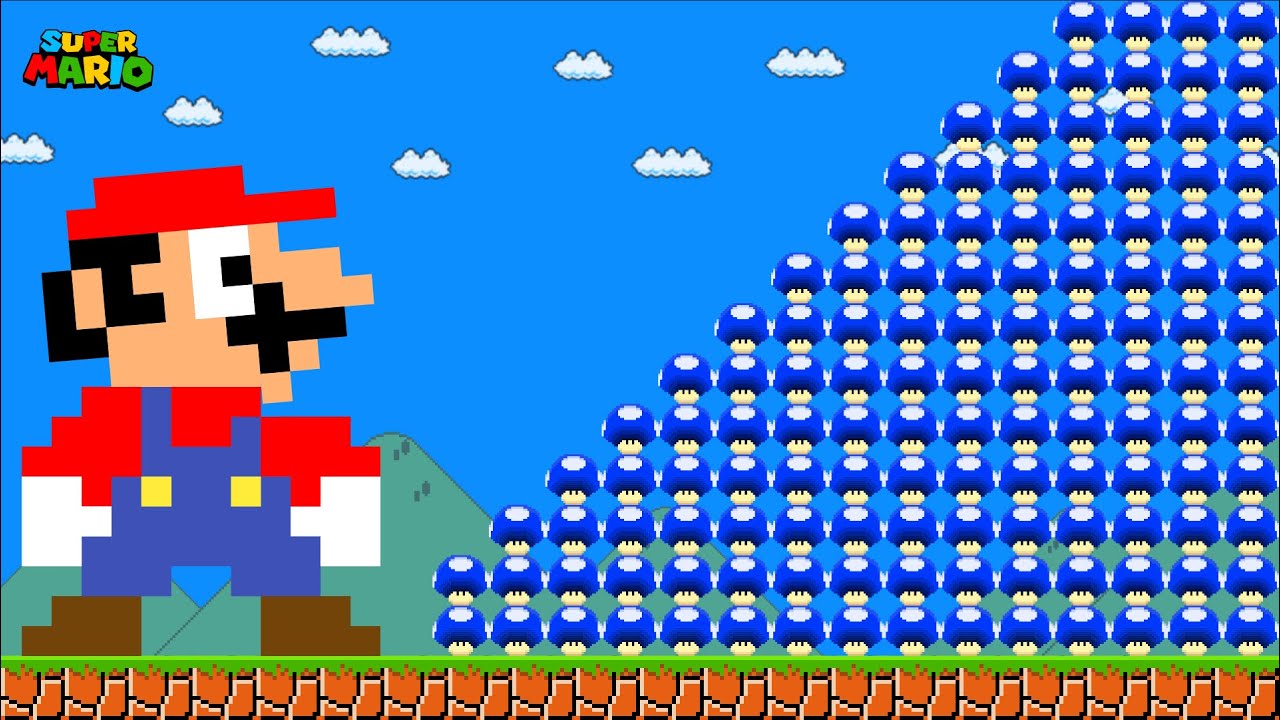 Can Giant Mario Collect 999 Mini Mushroom in New Super Mario Bros Wii?