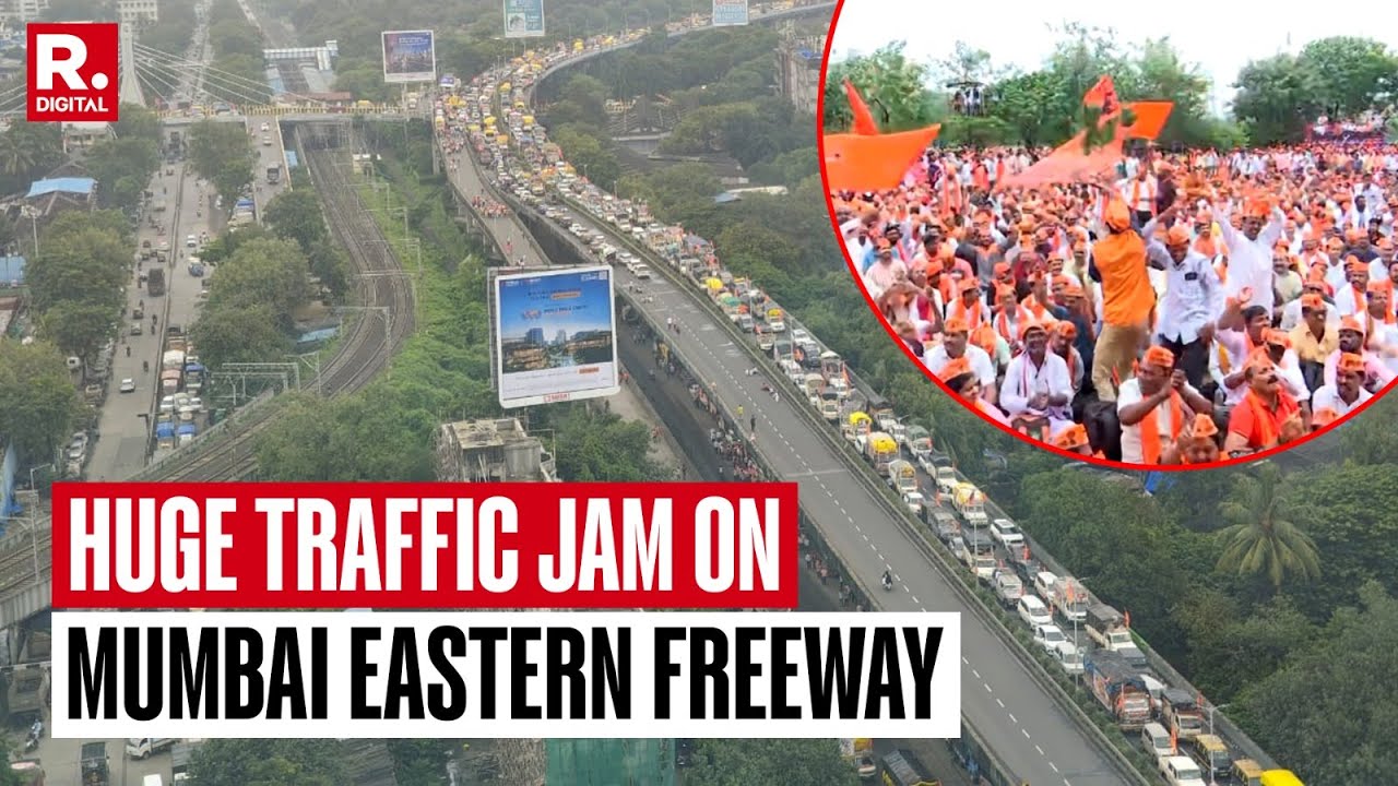 Mumbai's Eastern Freeway Chokes As Maratha Quota Agitation Causes Traffic Jam