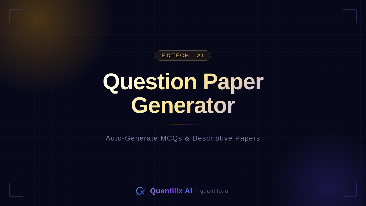 AI Question Paper Generator | Auto-Generate MCQs & Descriptive Papers with AI